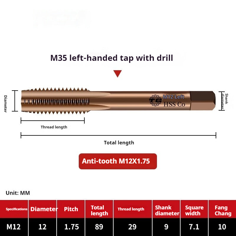 2122-M35 straight groove tap containing cobalt stainless steel, special fine tooth coarse tooth machine, tapping drill bit tool wire Shandong Denso Pricision Tools Co.,Ltd.